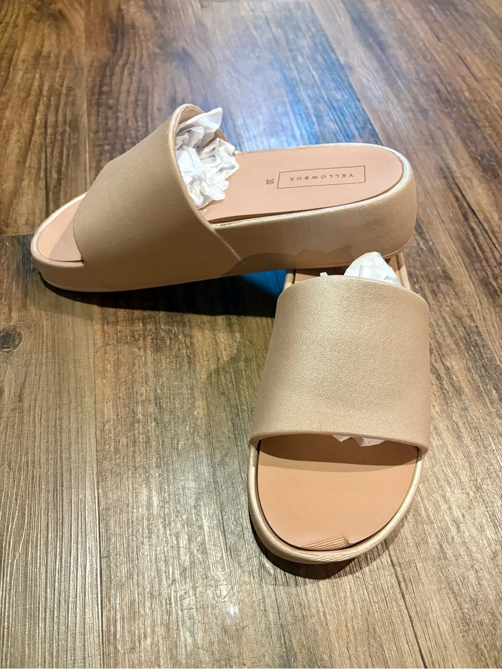 Yellow Box Blush Shimmer Slide Sandals - Picture 3 of 3